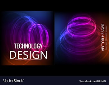 Set of abstract technology web banner vector image