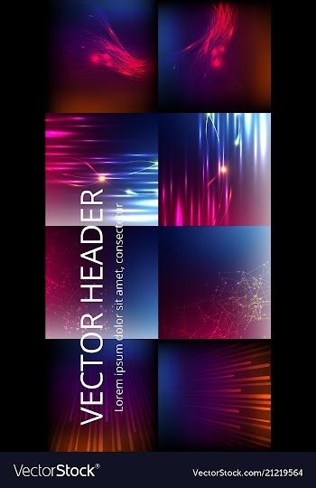 Set of abstract technology web banner vector image