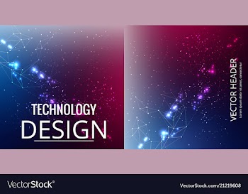 Set of abstract technology web banner vector image