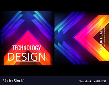 Set of abstract technology web banner vector image