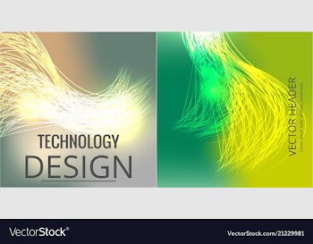 Set of abstract technology web banner vector image
