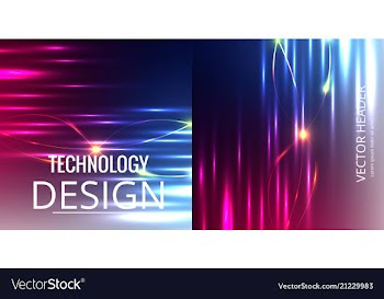 Set of abstract technology web banner vector image