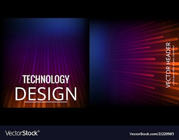 Set of abstract technology web banner vector image