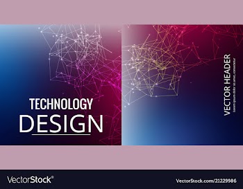 Set of abstract technology web banner vector image
