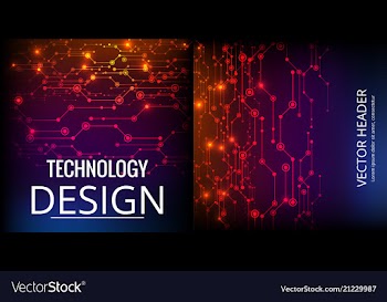 Set of abstract technology web banner vector image