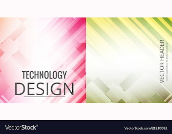 Set of abstract technology web banner vector image