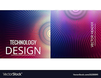 Set of abstract technology web banner vector image