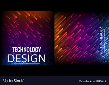 Set of abstract technology web banner vector image