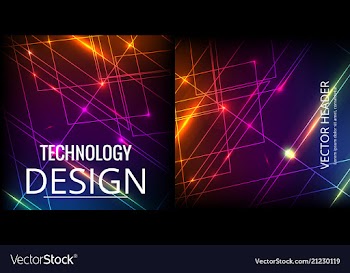 Set of abstract technology web banner vector image
