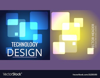 Set of abstract technology web banner vector image