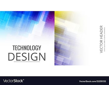 Set of abstract technology web banner vector image