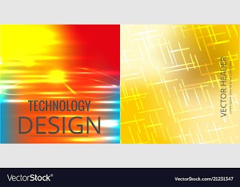 Set of abstract technology web banner vector image