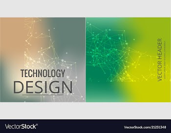 Set of abstract technology web banner vector image