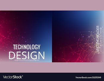 Set of abstract technology web banner vector image