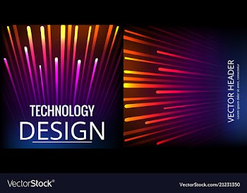 Set of abstract technology web banner vector image