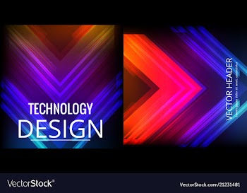 Set of abstract technology web banner vector image