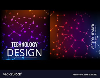 Set of abstract technology web banner vector image
