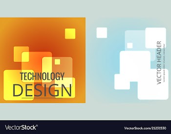 Set of abstract technology web banner vector image