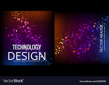 Set of abstract technology web banner vector image