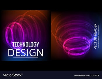 Set of abstract technology web banner vector image