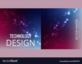 Set of abstract technology web banner vector image