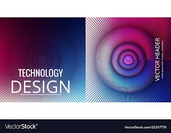 Set of abstract technology web banner vector image