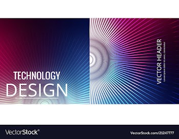 Set of abstract technology web banner vector image
