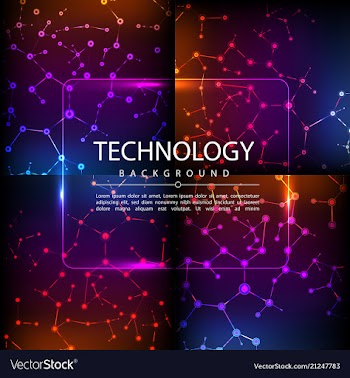 Set of abstract technology web banner vector image