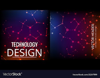 Set of abstract technology web banner vector image