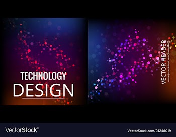 Set of abstract technology web banner vector image