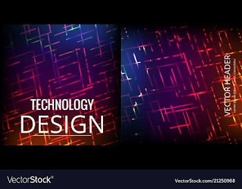 Set of abstract technology web banner vector image