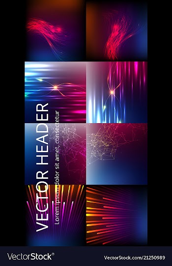 Set of abstract technology web banner vector image
