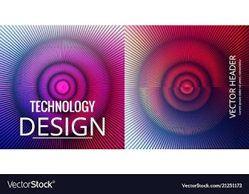 Set of abstract technology web banner vector image