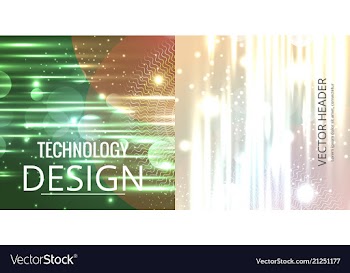 Set of abstract technology web banner vector image