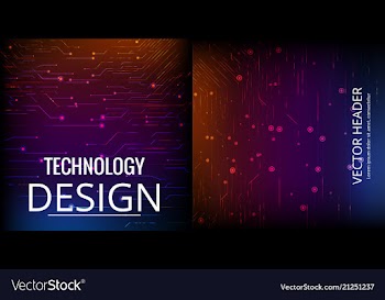 Set of abstract technology web banner vector image