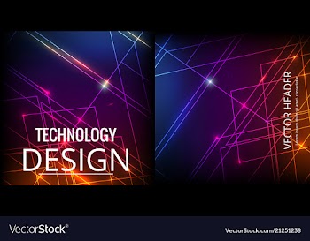 Set of abstract technology web banner vector image