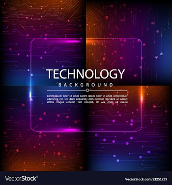 Set of abstract technology web banner vector image