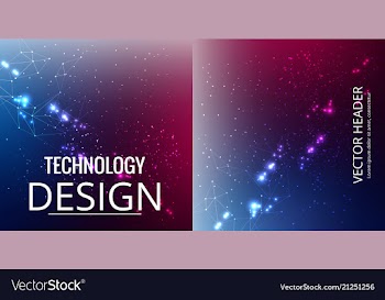 Set of abstract technology web banner vector image