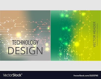 Set of abstract technology web banner vector image