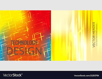 Set of abstract technology web banner vector image