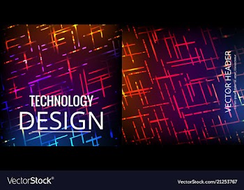 Set of abstract technology web banner vector image