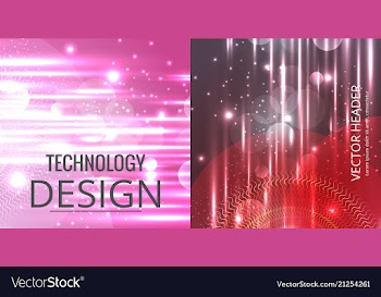 Set of abstract technology web banner vector image