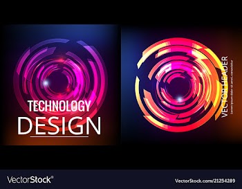 Set of abstract technology web banner vector image