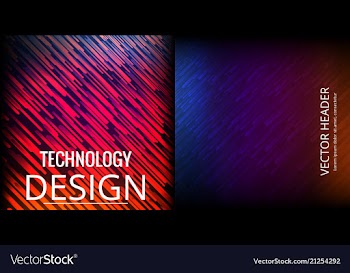 Set of abstract technology web banner vector image