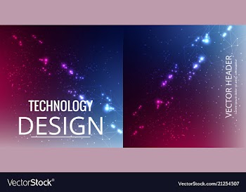 Set of abstract technology web banner vector image