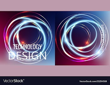 Set of abstract technology web banner vector image