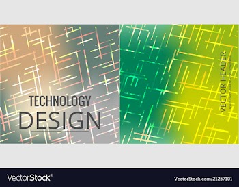 Set of abstract technology web banner vector image
