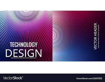 Set of abstract technology web banner vector image