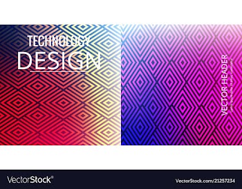 Set of abstract technology web banner vector image