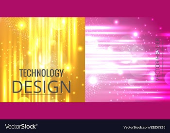 Set of abstract technology web banner vector image